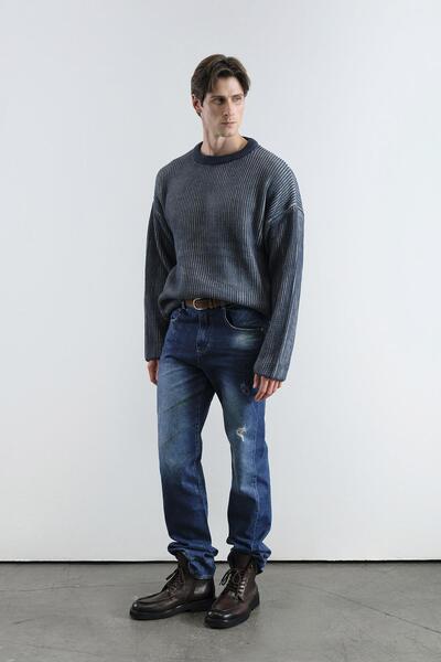 GIESTO Effective Knitwear Dark Blue Sweater