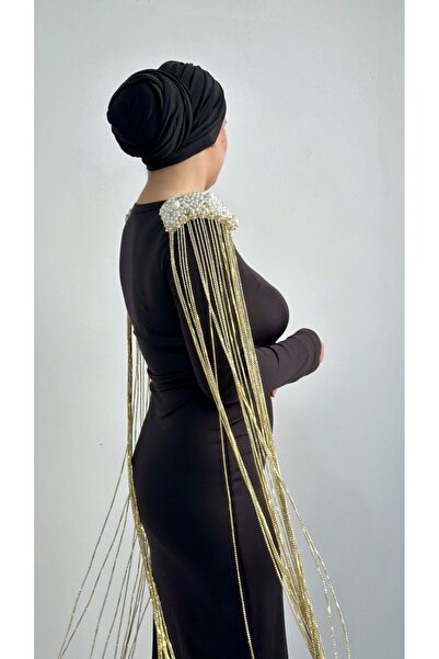 LALE STYLES Hand Embroidered Tassel Detachable Shoulder Accessory Pearl Detail 2-Piece Epaulettes