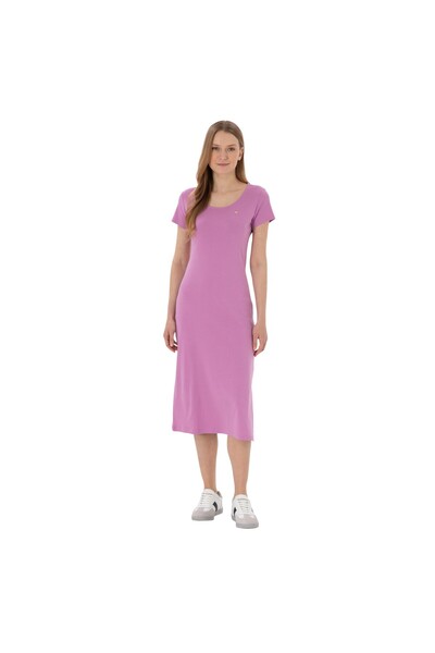 U.S. Polo Assn. Rochie tricotată midi pentru femei, cu decolteu tip ciclism