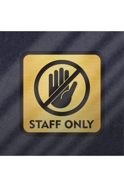 OEM Indicator Staff Only, Abs Gravat, 10 x 10 cm, Auriu