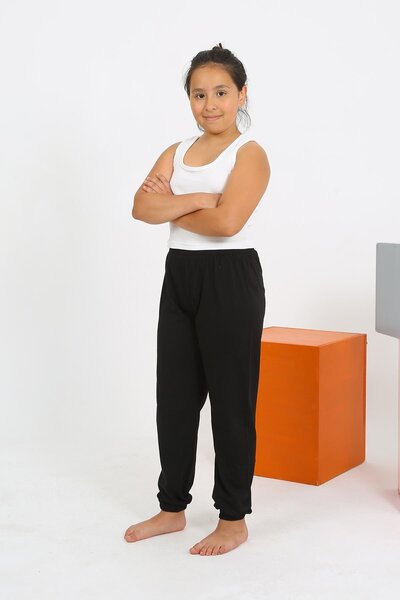 Akbeniz Κοριτσίστικο Σετ Πιτζάμες Χωρίς Μανίκια Λευκό Βαμβακερό Χτενισμένο 20433