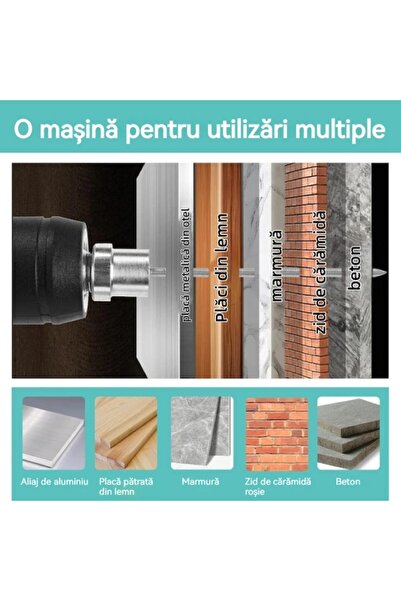 EMATTERIO Pneumatic Manual Gun Kit 30 cm, Caliber 7.3 mm, 5 Stages, for Concrete, Wood, Iron, With Glasses