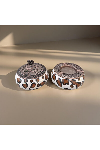 İlbay Çini Takı Leopar desen şekerlik küllük takımı