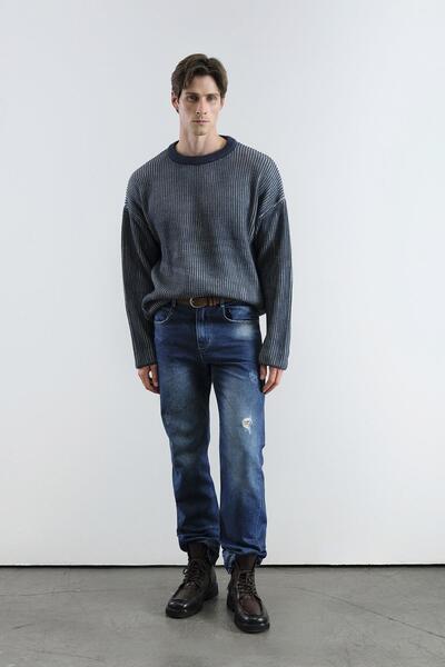 GIESTO Effective Knitwear Dark Blue Sweater