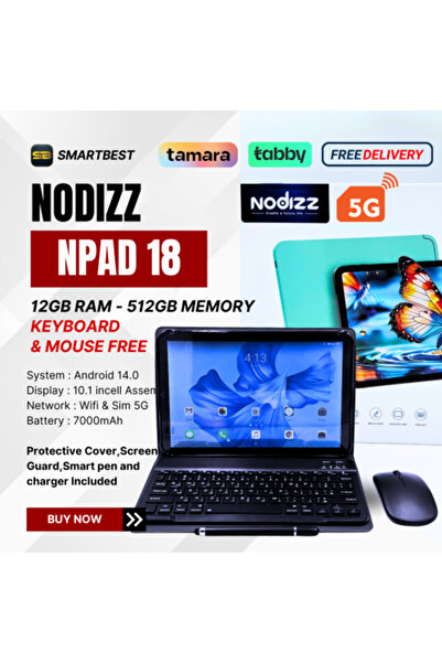 nodizz Npad 18 Android 14.0 5G Support 12GB RAM 512GB ROM 10.1inch Display Tablet