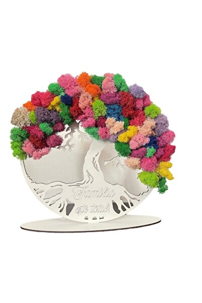 ALVAL Pictură Copacul Vieții decorată cu mușchi stabilizat, gravată cu mesaju...