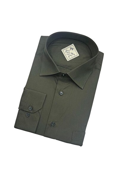 GÖMLEK GALERİSİ Classic Wide Cut Straight Long Sleeve Men's Shirt