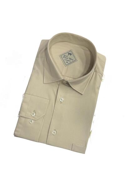 GÖMLEK GALERİSİ Classic Wide Cut Straight Long Sleeve Men's Shirt