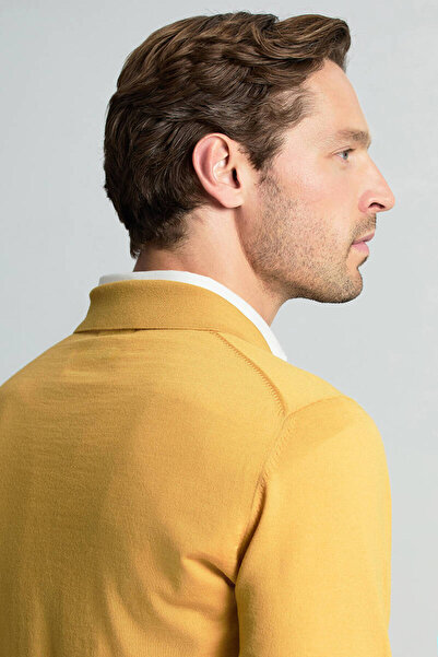 Hemington Merino Yünü Polo Yaka Sarı Triko