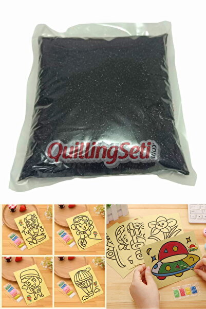 quilling 1KG Siyah Renk Kum Boyama Kumu, Aktivite Kumu, Oyun Kumu, Dekoratif ...