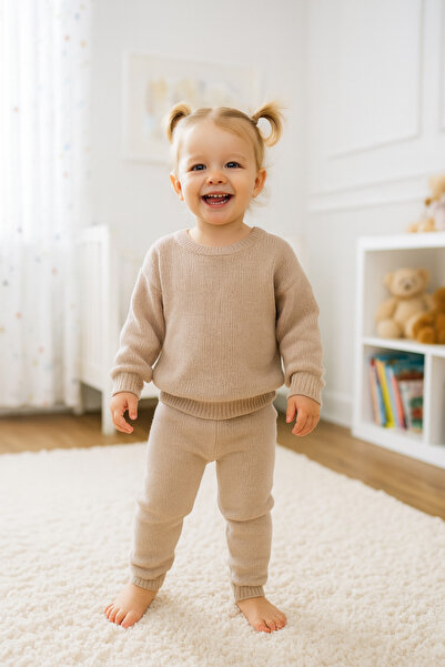 Eray Kids طقم ملابس للفتيات الصغيرات يتكون من سروال ضيق محبوك وقطعة علوية (6-...