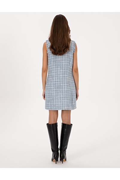 Pierre Cardin Mavi Slim Fit Dokuma Elbise 50313249-VR036