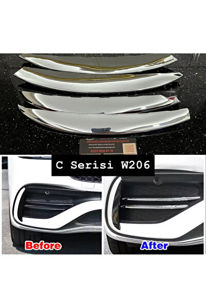 kaytaz MERCEDES W206 ÖN TAMPON KROM BIÇAK 4LÜ SET W206 2022+ UYUMLU