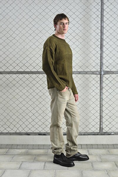 GIESTO Effective Knitwear Khaki Sweater