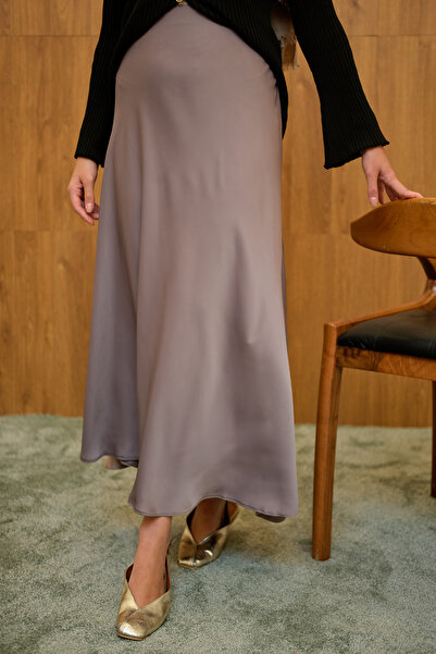 LOCCO Жіноча атласна спідниця з камінням