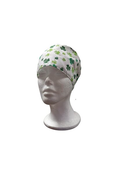 MariaCouture Medical Cap, Cotton, Four Leaf Clover Print, One Size