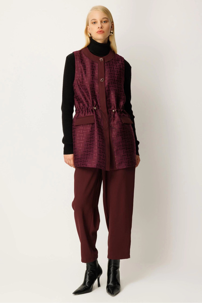 Ghisa Kendinden Desenli Yelek Takım 26KGSTKM3199