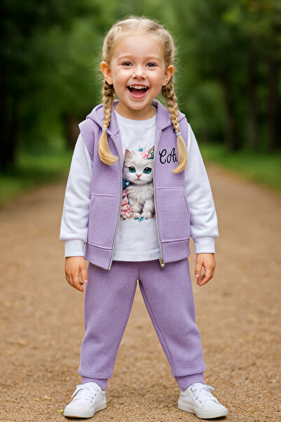 minitrends Vafel tkanina 100% pamuk Treći set za devojčice