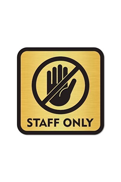 OEM Indicator Staff Only, Abs Gravat, 10 x 10 cm, Auriu