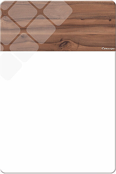 CONCEPT CAM 2-Piece Tempered Glass Cutting Board 20X30 & 25X35 cm |   White Log Pattern Hygienic Kitchen Chopping Glass