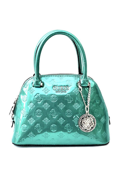 Guess Originals حقيبة ساتشيل صغيرة بقبة بيوني شاين - زمردية