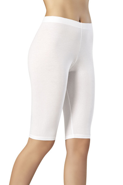 Astra Plus Women's Above Knee Combed Cotton Leggings Plain Still Single White...