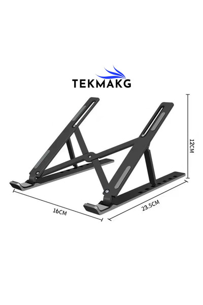 TEKMAKG Katlanabilir Metal Laptop Standı Macbook Uyumlu Ayarlanabilir Noteboo...