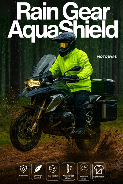 Motobros Aquashild Motorcyclist Raincoat Motorcycle Raincoat Skiing Hiking Water-Windproof Raincoat Suit