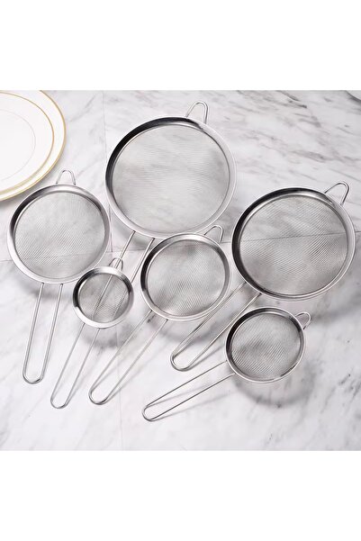 MİMOZA PARK 6 Pieces Stainless Wire Strainer, Rice Strainer, Steel Strainer, Metal Strainer