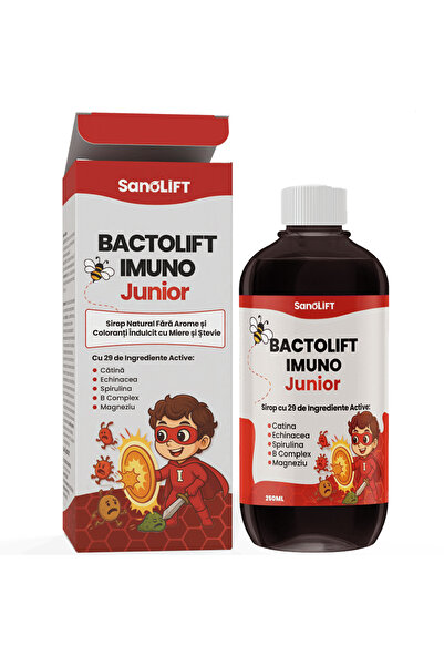 SanoLift Sirop Vitaminizant Pentru Cresterea Imunitatii La Copii-29 Ingrediente/250ml- BactoLift Imuno Junior