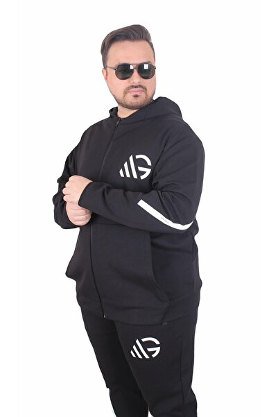 MocGrande Комплект спортен екип с двойна лицева страна за големи размери M.G TK25611 ЧЕРЕН