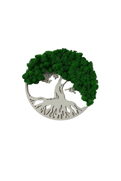OEM Copacul Vieții cu Mușchi Stabilizat, Culoare Verde, Diametru 30 cm, Ramă ...