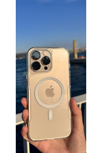 iPhone 16 Pro Şeffaf MagSafe Uyumlu Darbe Emici Koruyucu Kılıf