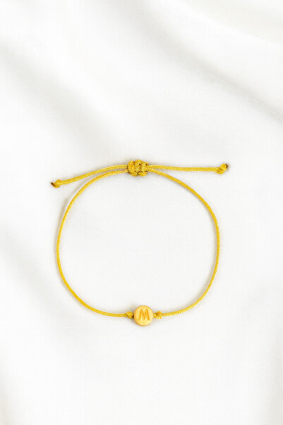 Femenino M harfli gold ip minimal ayarlanabilir bileklik