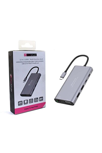 Prostyle 12 في 1 موزع USB C محطة إرساء مزدوجة الشاشة مع 2 HDMI 4K VGA RJ45 2 ...