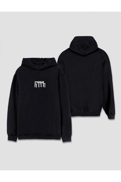 Darkia Türkiye Haritası Göktürkçe Türk Yazılı Baskılı Kapşonlu Sweat Hoodie
