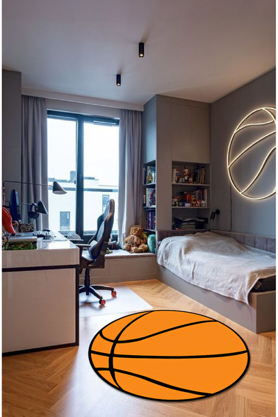 Decorative Anti-Slip BASKETBALL Gamer Washable Rug