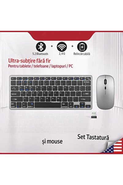 EKDANT Wireless keyboard and mouse with built-in, rechargeable battery