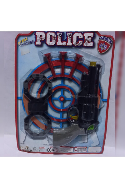 abnturk Ambalaj Boyutu 34cm Oyuncak Çocuklar İçin Tabanca Kelepçe Ve Hedef Ta...