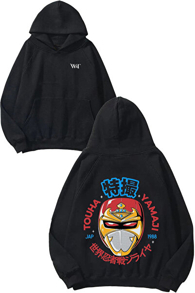 THEWERT Touha Yamaji Design Back Štampano Crna Sa kapuljačom majica