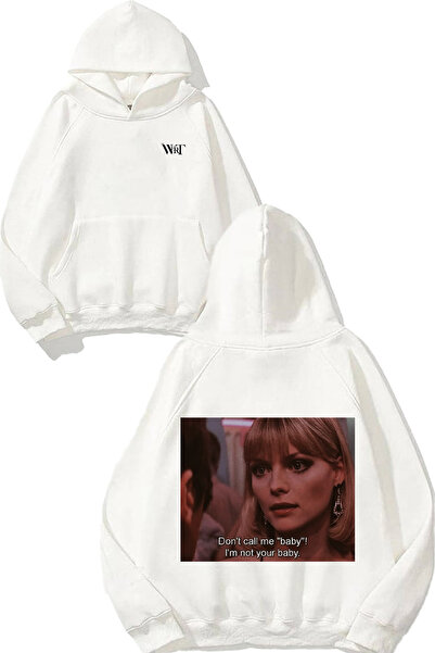 THEWERT Hanorac alb cu glugă cu imprimeu pe spate Scarface 1 Design