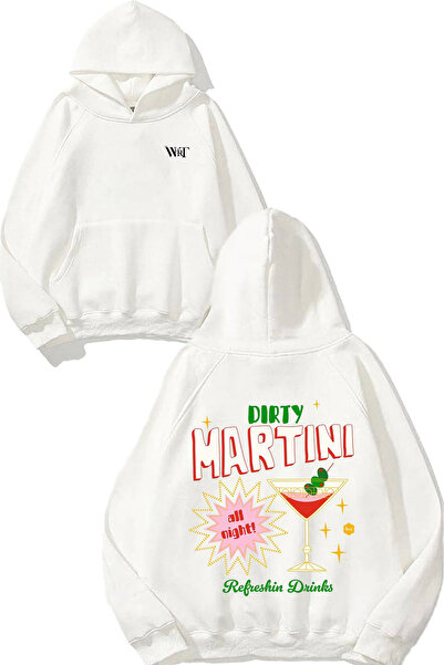 THEWERT Φούτερ με κουκούλα σε λευκό χρώμα με σχέδιο Dirty Martini