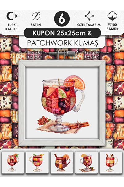 FabricMarket Set de țesături patchwork – Cuponuri de țesături cu modele din b...