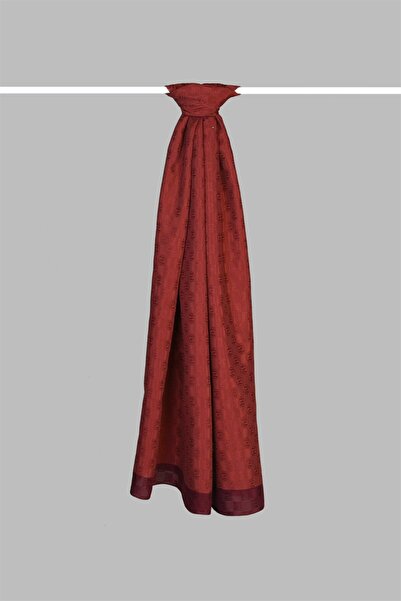 ARMANDA Dama desenli Monogram Şal - Bordo