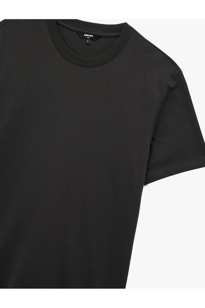 Koton Kısa Kollu Bisiklet Yaka Tok Kumaş Regular Fit Pamuklu Tişört