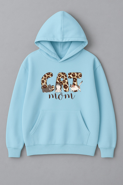 LORVEX Φούτερ με στάμπα Cat Mom σε μεγάλο μέγεθος