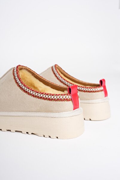 Mubiano Women's Suede Slippers Beige Pia