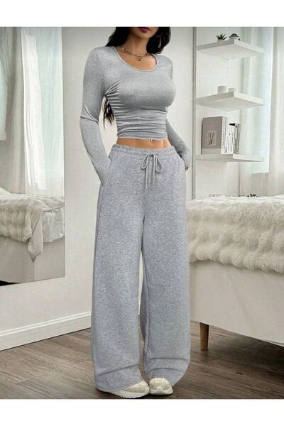 Le Vion بنطلون رياضي فضفاض للنساء، قماش مريح ومرن