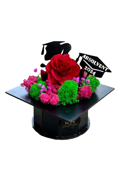 velve Aranjament floral Ceremony,toca,licheni criogenati stabilizati, begonie...