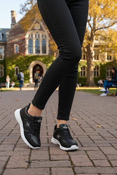WALKWAY 020-Cilt G Siyah-Beyaz Mevsimlik Unisex Spor Ayakkabı